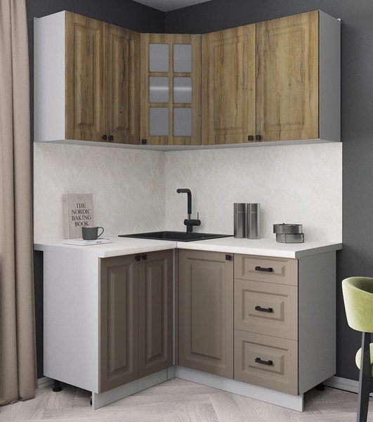 Кухонный гарнитур Интерлиния Мила Деко 1.2x1.4