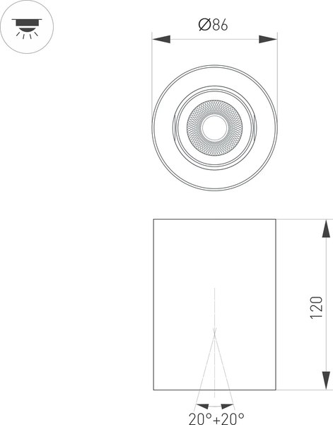 Точечный светильник Arlight SP-FOCUS-R86-10W Day4000 WH 36deg / 054858