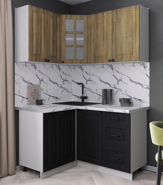 Кухонный гарнитур Интерлиния Мила Деко 1.2x1.4