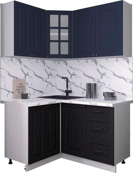 Кухонный гарнитур Интерлиния Мила Деко 1.2x1.4 - фото