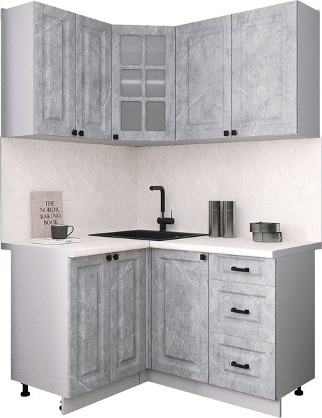 Кухонный гарнитур Интерлиния Мила Деко 1.2x1.4 - фото