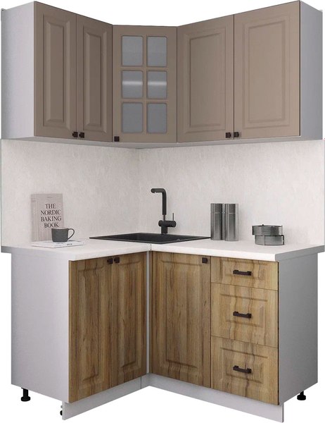 Кухонный гарнитур Интерлиния Мила Деко 1.2x1.4 - фото