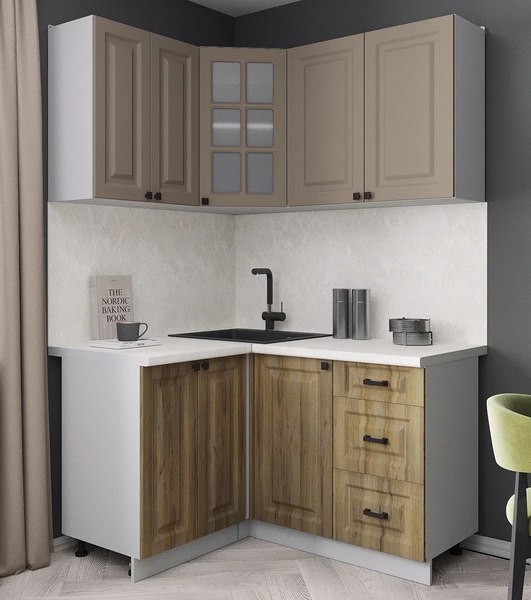 Кухонный гарнитур Интерлиния Мила Деко 1.2x1.4