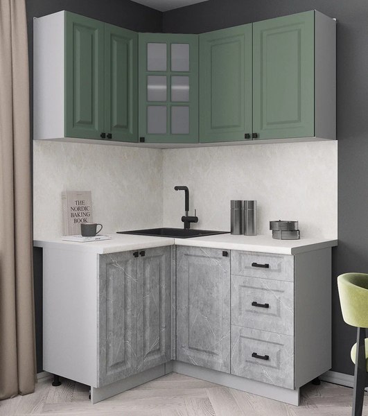 Кухонный гарнитур Интерлиния Мила Деко 1.2x1.4