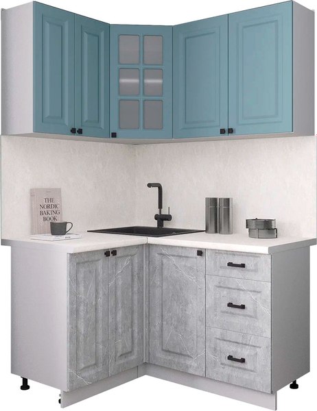 Кухонный гарнитур Интерлиния Мила Деко 1.2x1.4 - фото