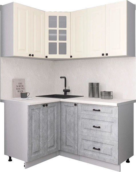 Кухонный гарнитур Интерлиния Мила Деко 1.2x1.5 - фото