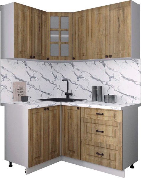 Кухонный гарнитур Интерлиния Мила Деко 1.2x1.5 - фото