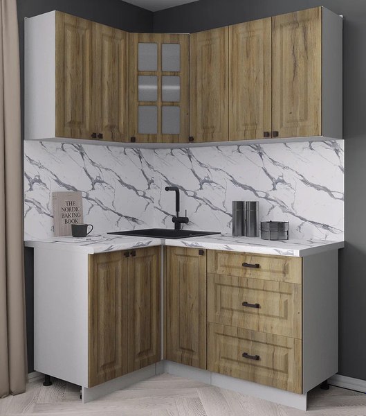 Кухонный гарнитур Интерлиния Мила Деко 1.2x1.5