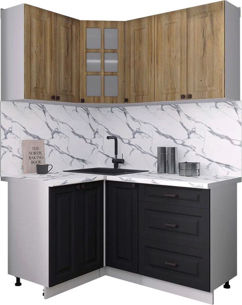 Кухонный гарнитур Интерлиния Мила Деко 1.2x1.5 - фото