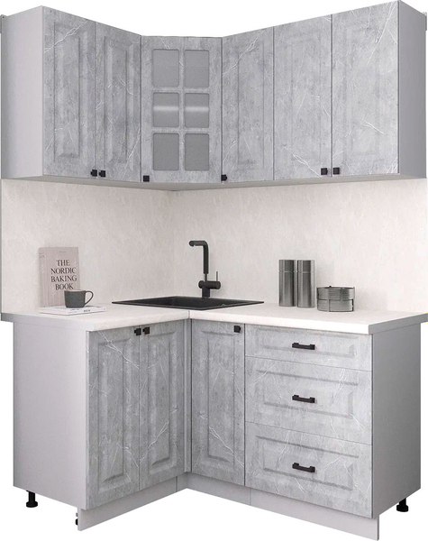 Кухонный гарнитур Интерлиния Мила Деко 1.2x1.5 - фото