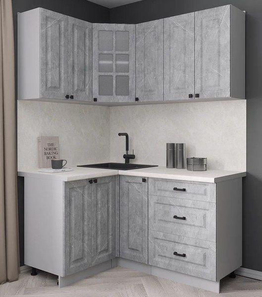 Кухонный гарнитур Интерлиния Мила Деко 1.2x1.5