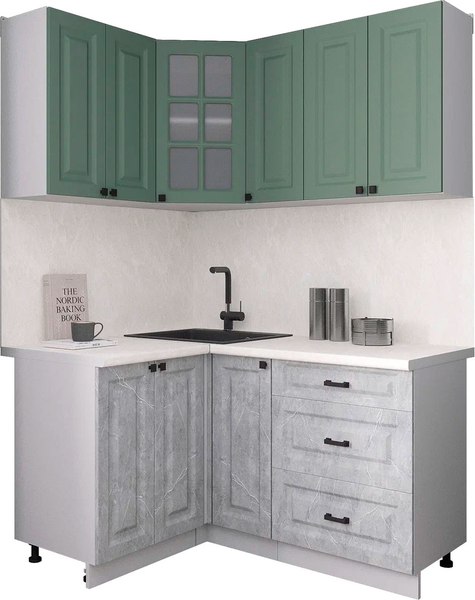 Кухонный гарнитур Интерлиния Мила Деко 1.2x1.5 - фото