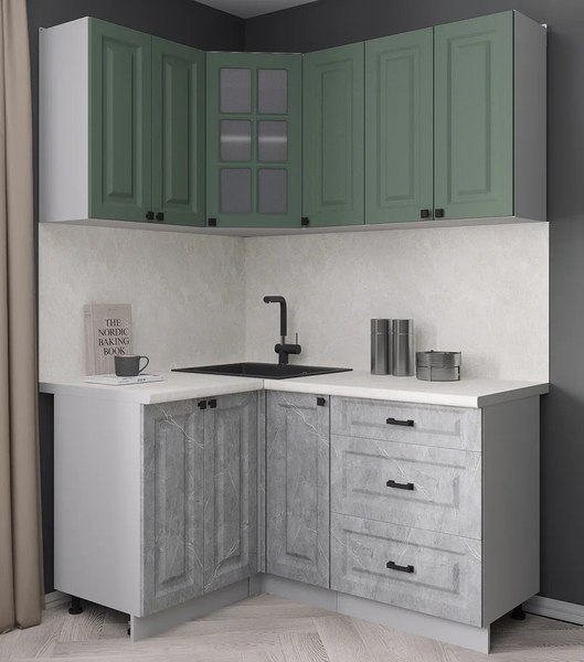 Кухонный гарнитур Интерлиния Мила Деко 1.2x1.5