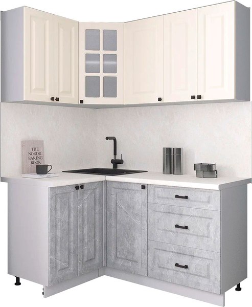 Кухонный гарнитур Интерлиния Мила Деко 1.2x1.6 - фото