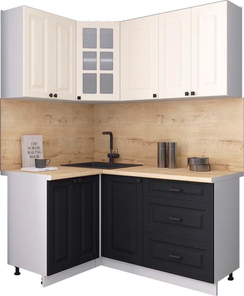 Кухонный гарнитур Интерлиния Мила Деко 1.2x1.6 - фото