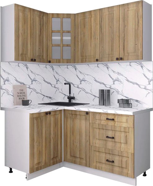 Кухонный гарнитур Интерлиния Мила Деко 1.2x1.6 - фото