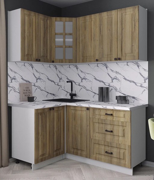 Кухонный гарнитур Интерлиния Мила Деко 1.2x1.6