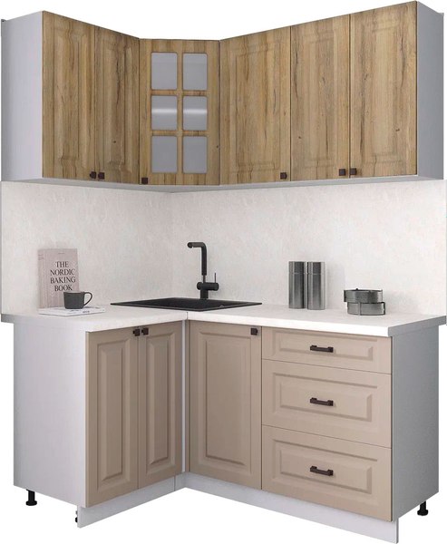 Кухонный гарнитур Интерлиния Мила Деко 1.2x1.6 - фото