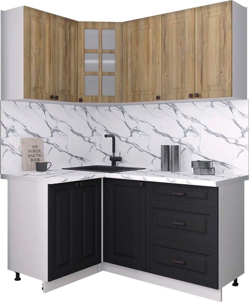 Кухонный гарнитур Интерлиния Мила Деко 1.2x1.6 - фото