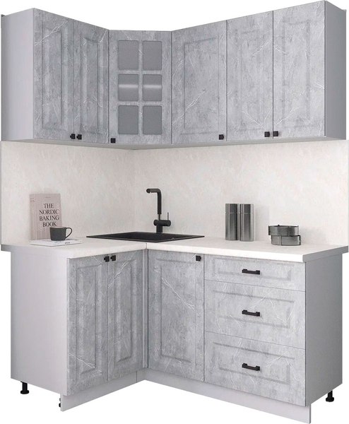 Кухонный гарнитур Интерлиния Мила Деко 1.2x1.6 - фото