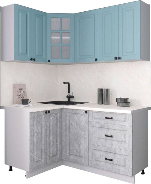 Кухонный гарнитур Интерлиния Мила Деко 1.2x1.6 - фото