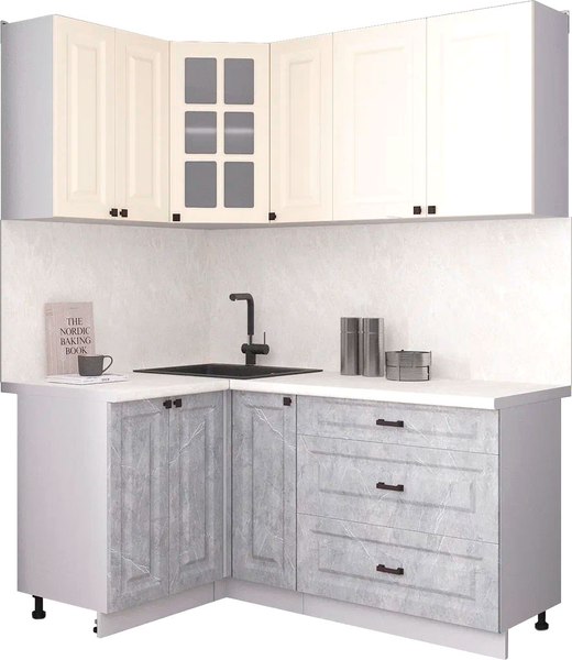 Кухонный гарнитур Интерлиния Мила Деко 1.2x1.7 - фото