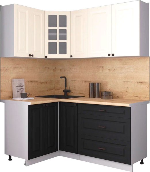 Кухонный гарнитур Интерлиния Мила Деко 1.2x1.7 - фото