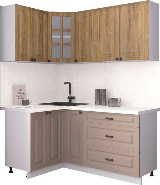 Кухонный гарнитур Интерлиния Мила Деко 1.2x1.7 - фото