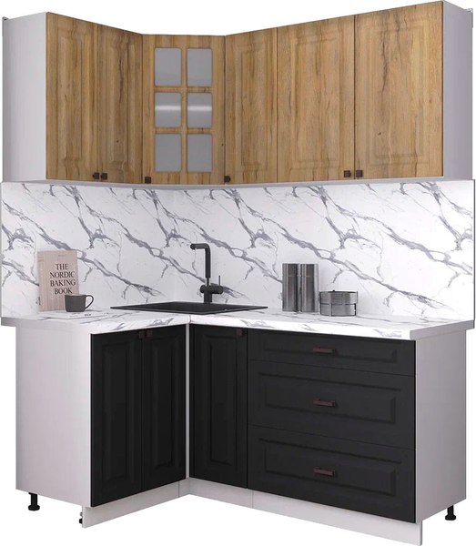 Кухонный гарнитур Интерлиния Мила Деко 1.2x1.7 - фото