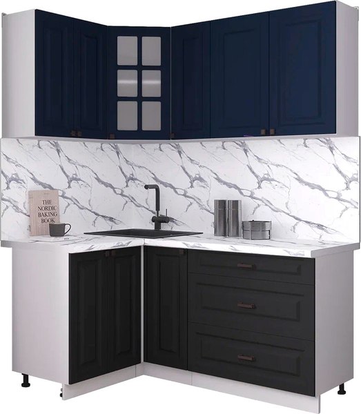 Кухонный гарнитур Интерлиния Мила Деко 1.2x1.7 - фото