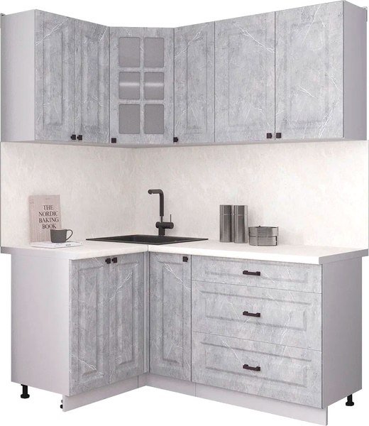 Кухонный гарнитур Интерлиния Мила Деко 1.2x1.7 - фото