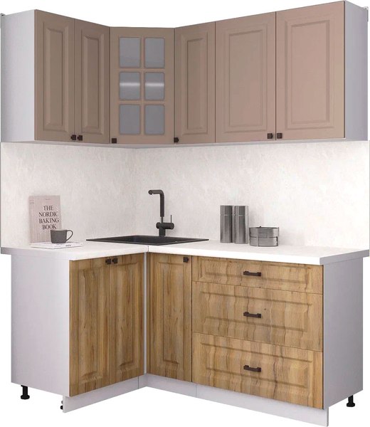 Кухонный гарнитур Интерлиния Мила Деко 1.2x1.7 - фото