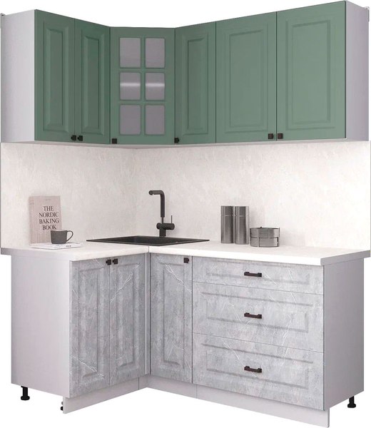 Кухонный гарнитур Интерлиния Мила Деко 1.2x1.7 - фото