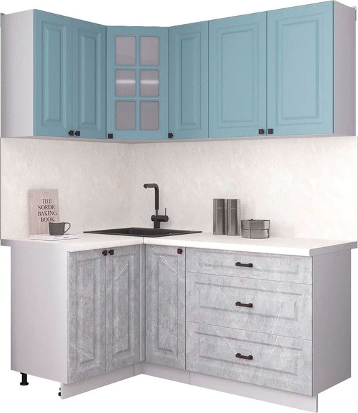 Кухонный гарнитур Интерлиния Мила Деко 1.2x1.7 - фото