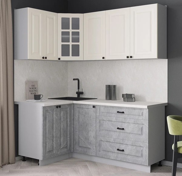 Кухонный гарнитур Интерлиния Мила Деко 1.2x1.8