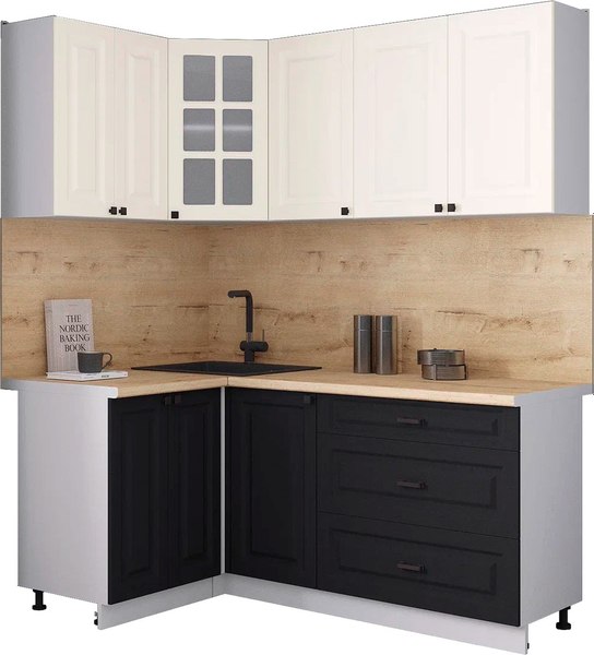 Кухонный гарнитур Интерлиния Мила Деко 1.2x1.8 - фото