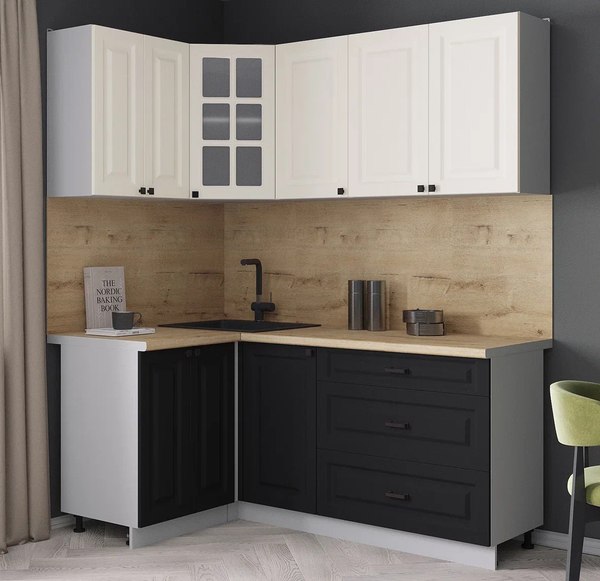 Кухонный гарнитур Интерлиния Мила Деко 1.2x1.8