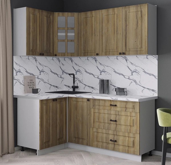 Кухонный гарнитур Интерлиния Мила Деко 1.2x1.8