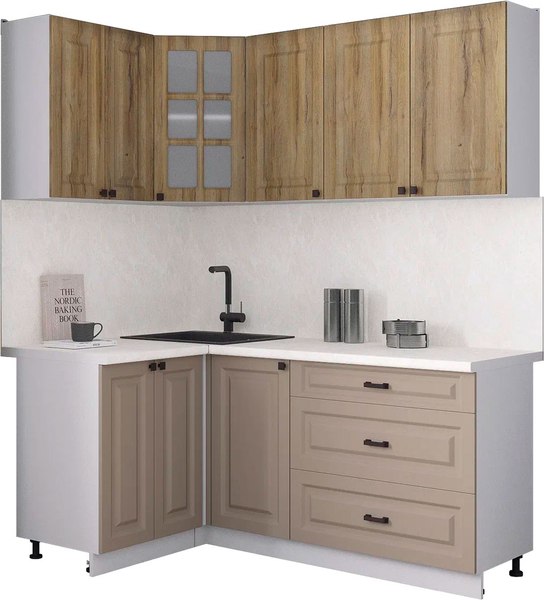 Кухонный гарнитур Интерлиния Мила Деко 1.2x1.8 - фото