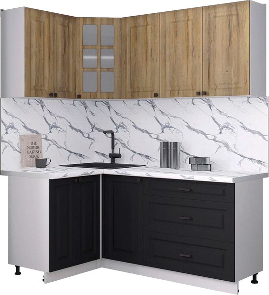 Кухонный гарнитур Интерлиния Мила Деко 1.2x1.8 - фото