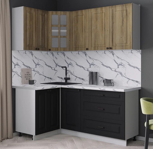 Кухонный гарнитур Интерлиния Мила Деко 1.2x1.8