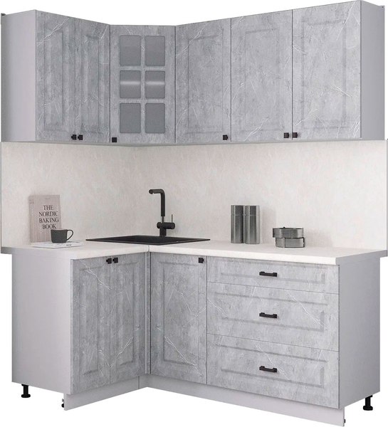 Кухонный гарнитур Интерлиния Мила Деко 1.2x1.8 - фото