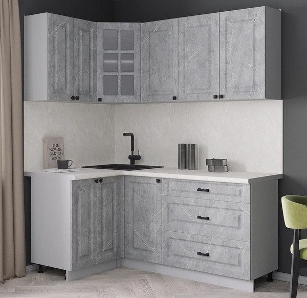 Кухонный гарнитур Интерлиния Мила Деко 1.2x1.8