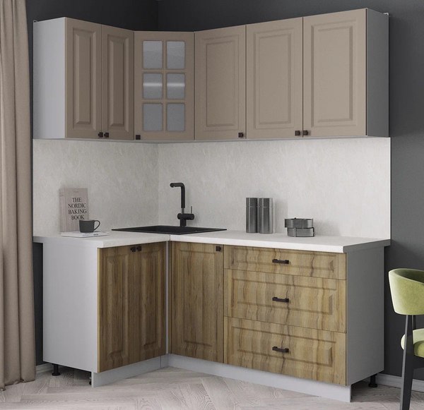 Кухонный гарнитур Интерлиния Мила Деко 1.2x1.8