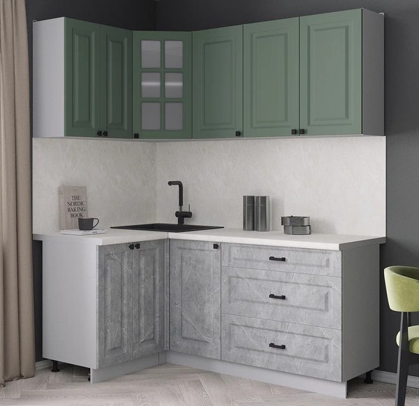 Кухонный гарнитур Интерлиния Мила Деко 1.2x1.8