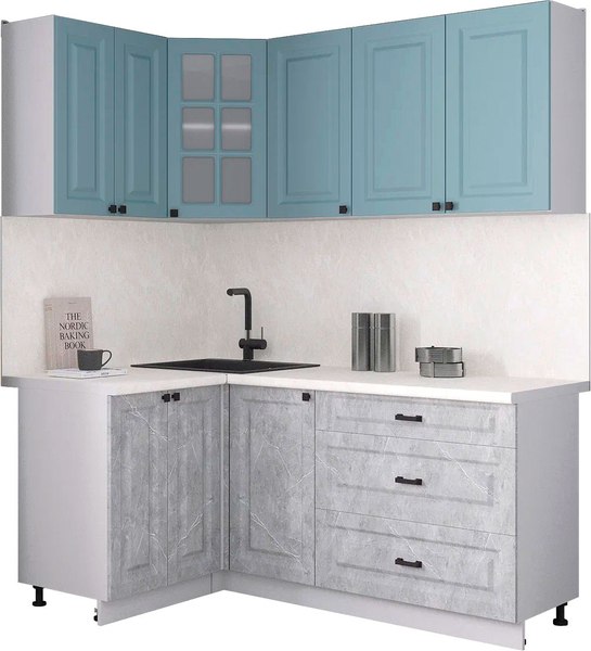 Кухонный гарнитур Интерлиния Мила Деко 1.2x1.8 - фото