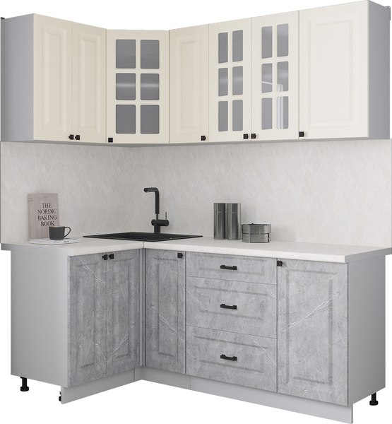 Кухонный гарнитур Интерлиния Мила Деко 1.2x1.9 - фото