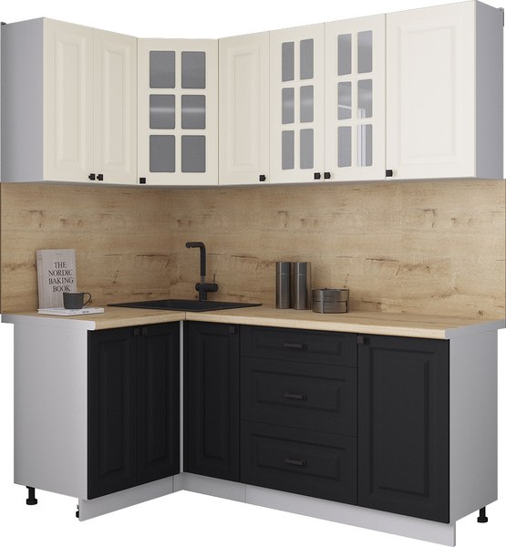 Кухонный гарнитур Интерлиния Мила Деко 1.2x1.9 - фото