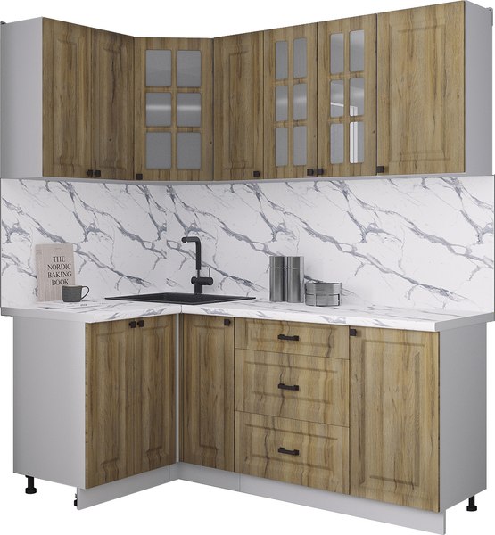 Кухонный гарнитур Интерлиния Мила Деко 1.2x1.9 - фото