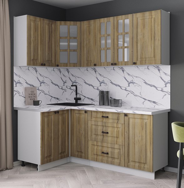 Кухонный гарнитур Интерлиния Мила Деко 1.2x1.9